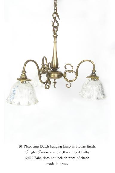 English Lamp Hanging Lamp Three arm ducth Item code ELS30