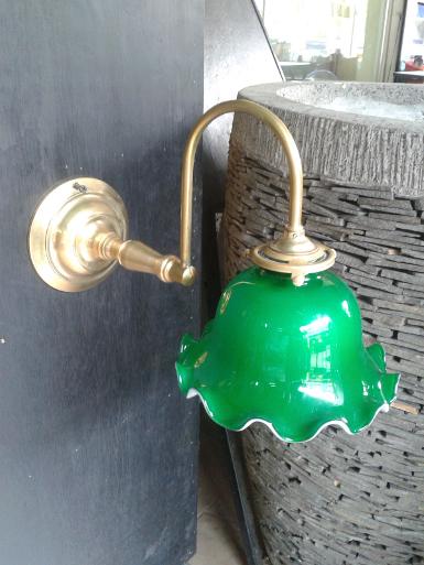 Brass wall lamp code BWL041A size base 75 mm. shade 190 mm.