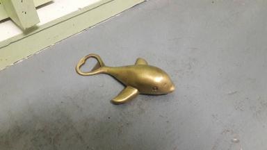 Dolphin brass open bottle Item Code LOMA18 size long 130 mm.wide 83 mm.