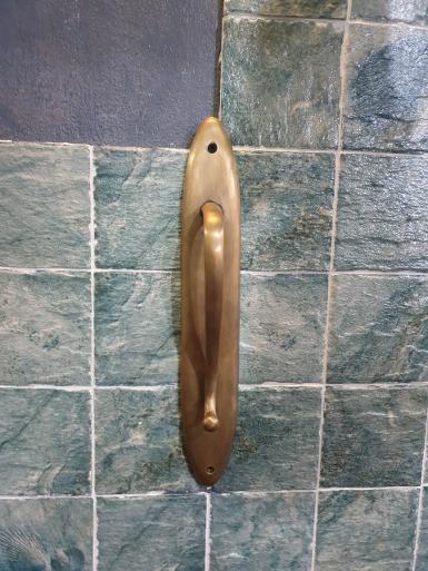 Brass Door Handle Item Code AC.023 size long 350 mm.wide 56 mm.